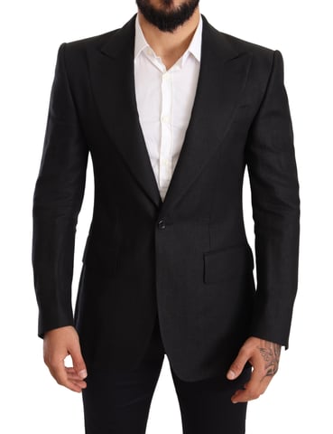 Svart Lin Blazer