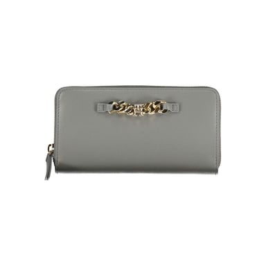 Chain Zip Around Wallet Grey
