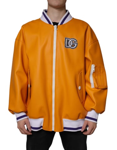 Läder Bomberjacka Dg Varsity
