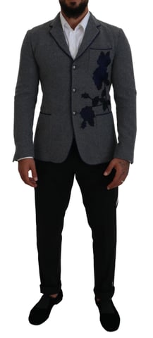Grå Blazer med Blommönster