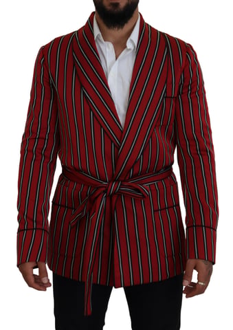 Randig Kappblazer med Sjalkrage