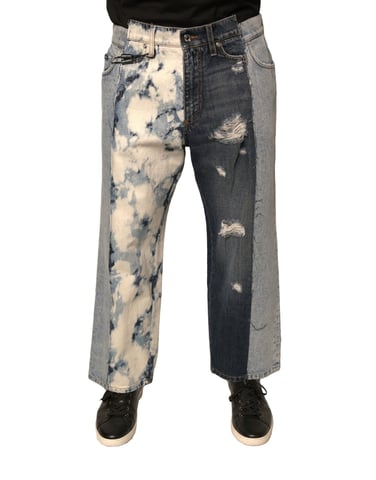 Patchworkjeans Tie-dye Med Hål