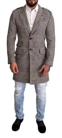 Glen Plaid Ullkappa Lång Ärm