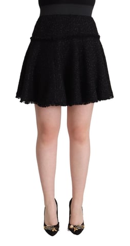 Tweed Mini Skirt Black Aline
