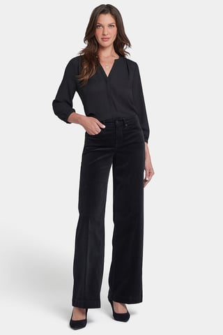 Teresa Wide Leg Corduroy Trouser | Black