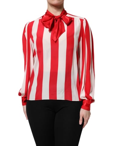 Silk Blouse With Bow Tie Neck