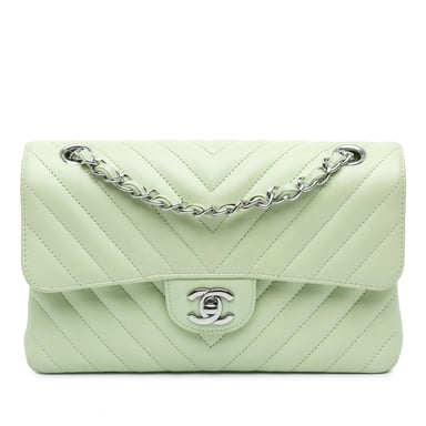 Chanel 19 Mini Flap Väska Ljusgrön Lammskinn