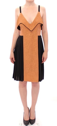 Mustard Yellow Pleated Midi Dress