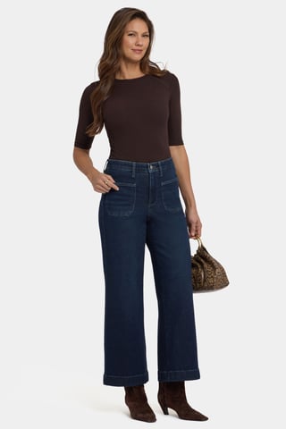 Teresa Wide Leg Ankle | Blacken Blue