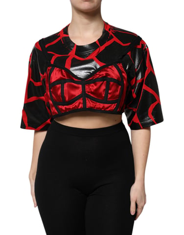 Abstrakt Mönster Satin Topp
