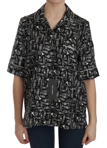 Dolce Gabbana Musical Instruments Silk Shirt