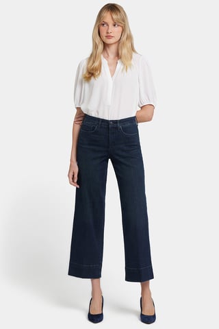 Teresa Wide Leg Ankle Jeans | Obsidian Blue