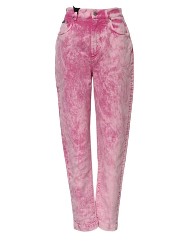 Rosa Tvättade Jeans