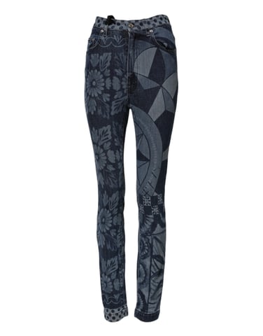 Mönstrade Denim Slim Jeans
