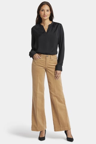 Teresa Wide Leg Corduroy Trouser | Sand Dune