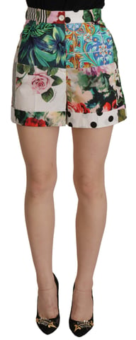 Floral Patchwork Highwaisted Shorts
