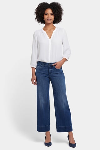 Teresa Wide Leg Ankle Jeans | Moonlight