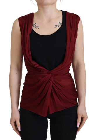 Draped Twistfront Sleeveless Top