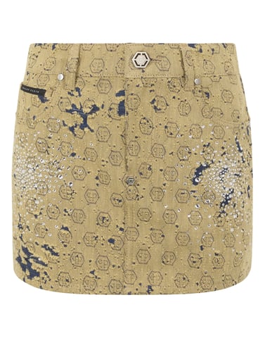 Jacquard Mini Skirt Monogram Crystal