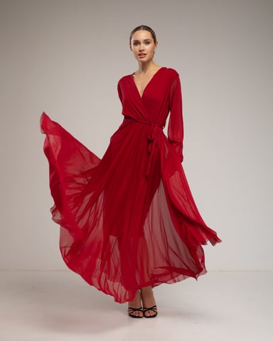 Long tulle dress with layers