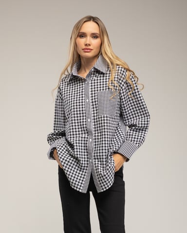 Oversized gingham shirt