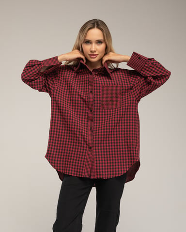 Oversized gingham shirt