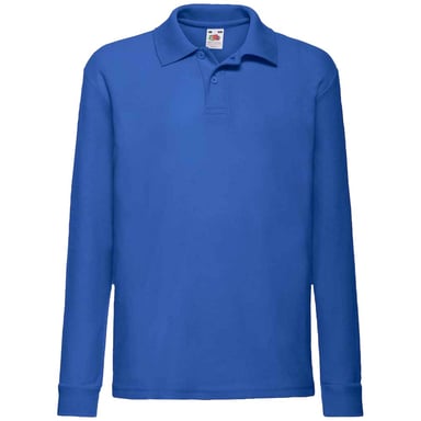 Fruit Of The Loom Childrens/Kids Long Sleeve Pique Polo Shirt (Royal Blue)