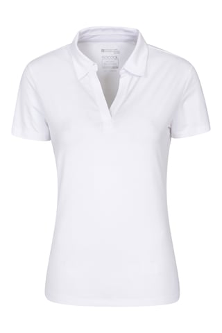 Women's UV Polo T-Shirt V Neck Summer Ladies Active Casual Tee White