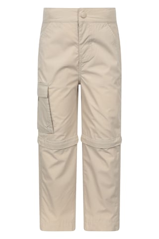 'Active' Kids Convertible Trousers Fade Resistant Outdoor Hiking Zip Off Pants Ecru