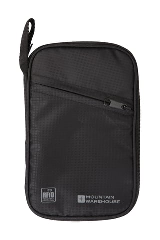RFID Document Wallet Compact Travel Purse Lightweight Safe Slimline Card Holder Black