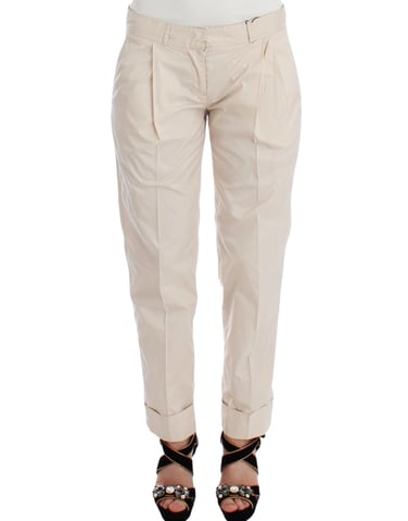 Pleated Cuffed Pants Beige