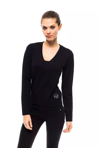 Vneck Knit Top Long Sleeve Merino Wool