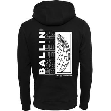 Ballin Est. 2013 Hoodies Backprint World Hoodie Black