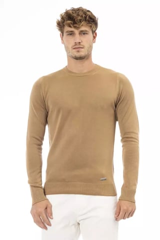 Camel Crew Neck Knit Sweater Ba23668