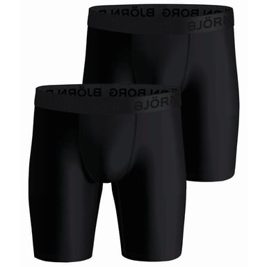 Björn Borg Onderbroeken 2-Pack Performance Boxers Long Leg Black