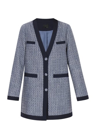 Dreimaster jas vrouwen marine glitter