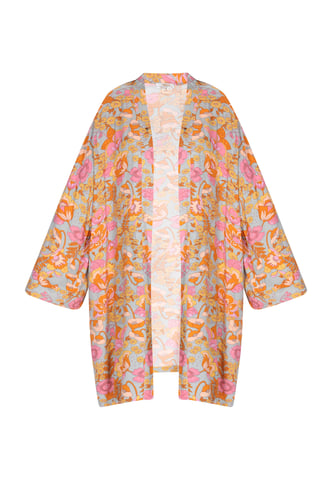 usha Kimono vrouwen steengrijs veelkleurig