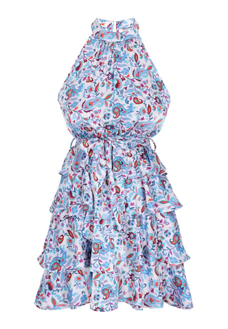 IZIA jurk vrouwen blauw veelkleurig