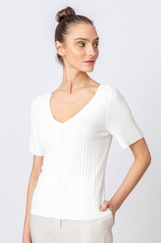 Solid Pullover, V Neck