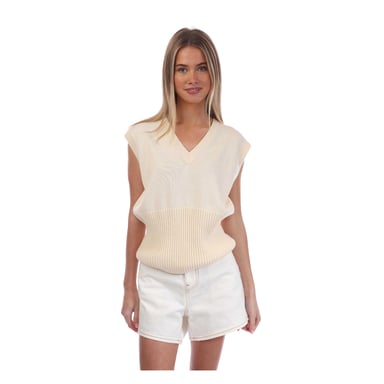 Off White Womens/Ladies Swimming Man Vest Top (Beige)