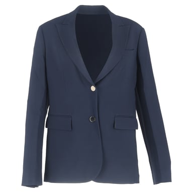 Loro Piana Single Breasted Blazer in Navy Blue Wool