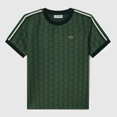 Women's Lacoste Slim-Fit Monogram Jacquard T-Shirt in Green