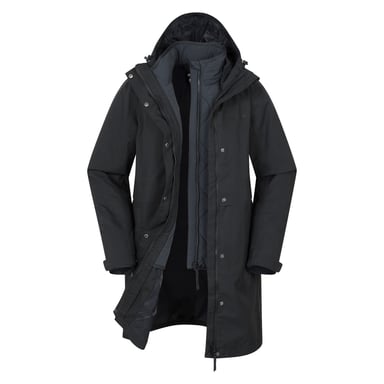 Mountain Warehouse Womens/Ladies Luna 3 in 1 Long Waterproof Jacket (Black)