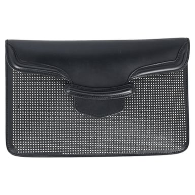 Alexander McQueen Studded Heroine Plat Pouch in Zwart Leer