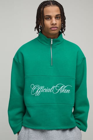 Official Man Quarter Zip Panel Sweatshirt