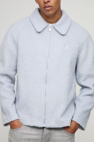 Oversized Raglan Sleeve Wool Look Overshirt