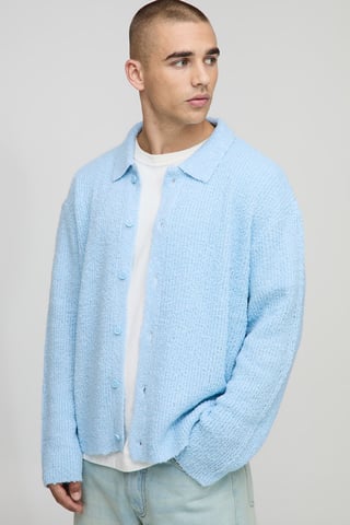 Boxy Fit Brushed Knitted Shirt