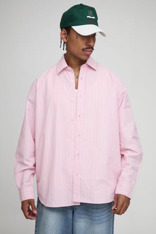Oversized Stripe Long Sleeve Shirt
