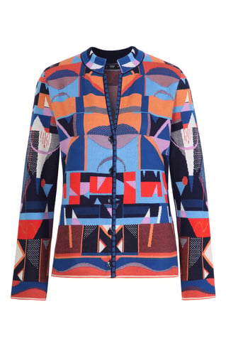 Jacquard Cardigan, Abstract Motive