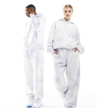 Weekday Unisex co-ord joggers in dreamy blue tie dye exclusive to ASOS